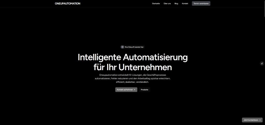 OneUpAutomation Website Vorschau