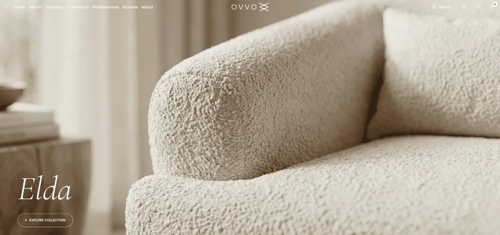 OVVO Home Website in der Gesamtansicht